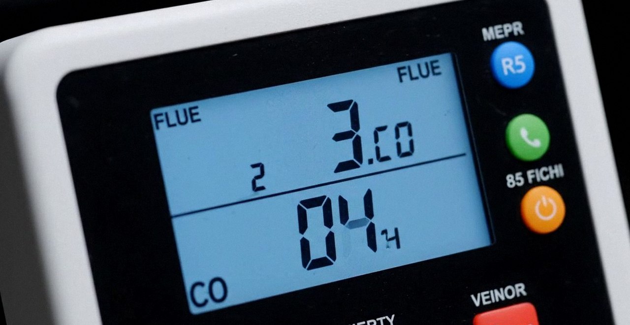 Analizzatore di combustione con le misure dei fumi, per leggere il codice errore di una caldaia Bosch a Cerea