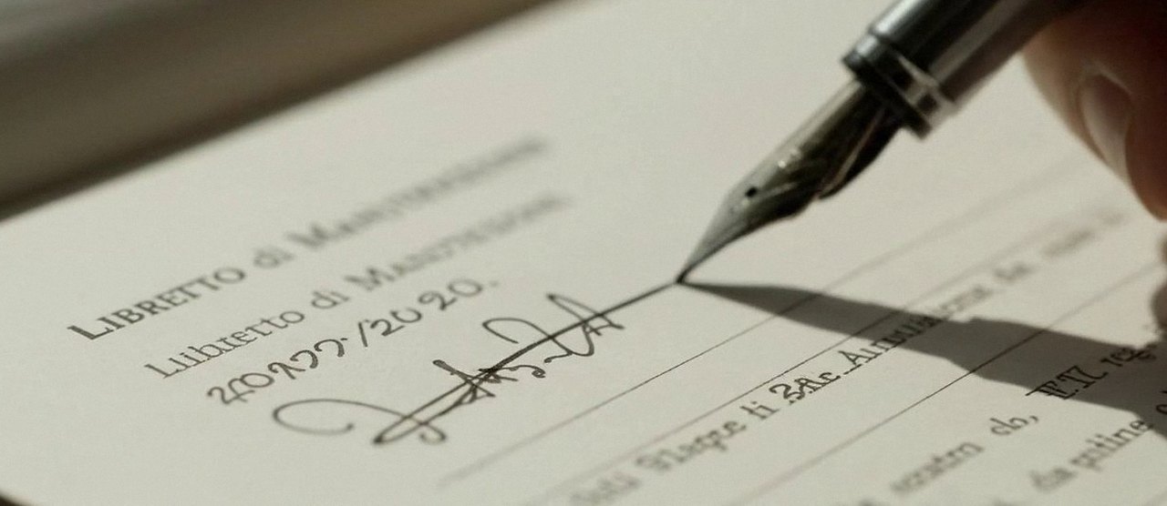 Firma sul libretto dell'impianto dopo l'intervento, per la dichiarazione di conformità di una caldaia Baltur a Valeggio sul Mincio