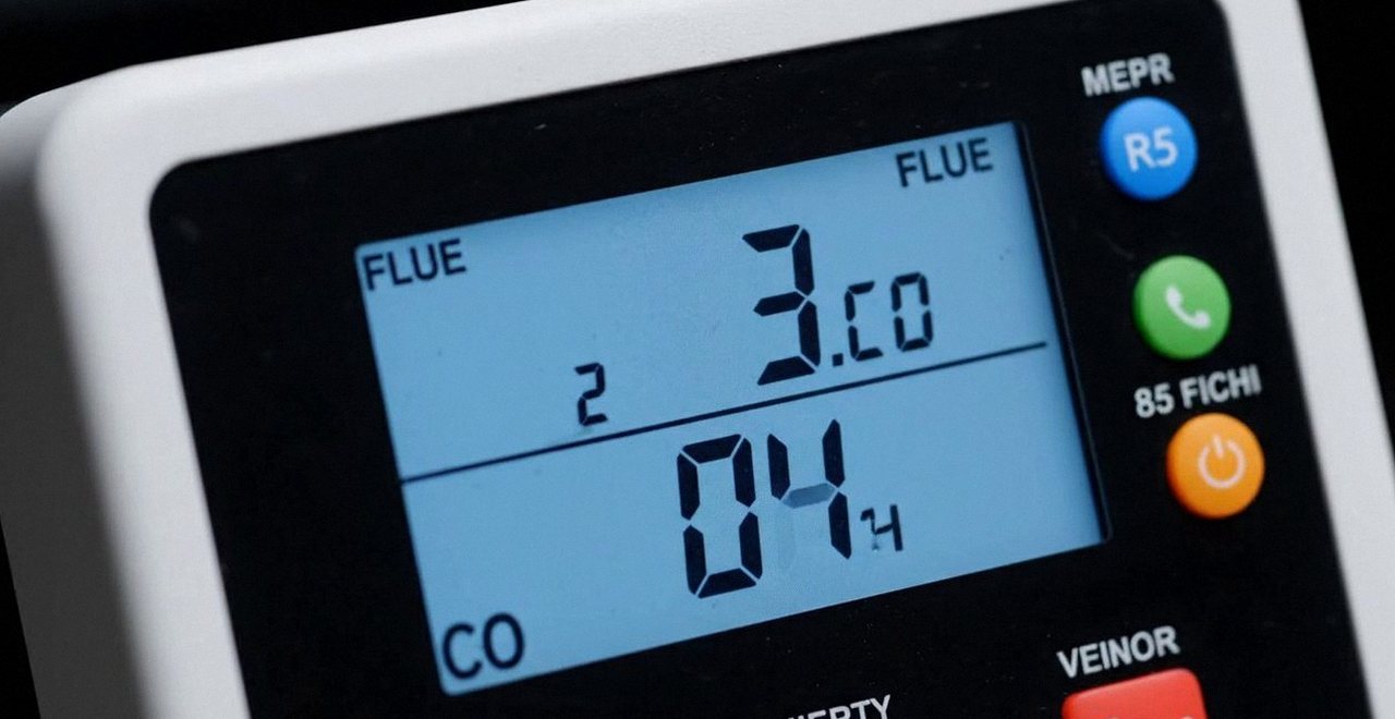 Analizzatore di combustione con le misure dei fumi, per leggere il codice errore di una caldaia Baxi a Valeggio sul Mincio