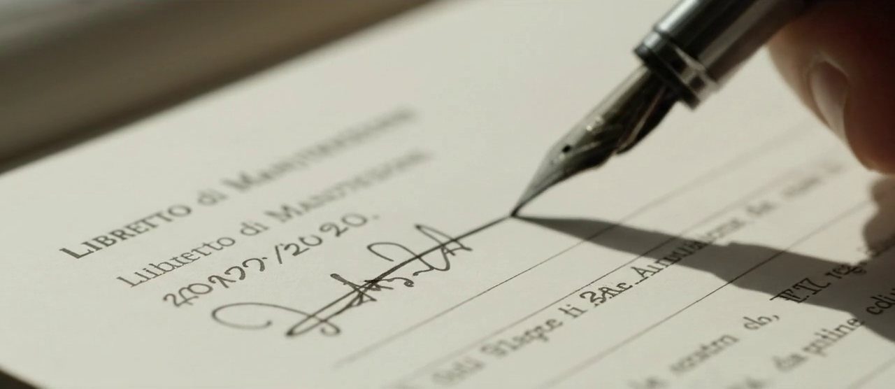 Firma sul libretto dell'impianto dopo l'intervento
