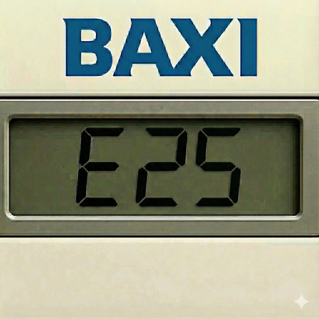 Codice E25 sul display di una caldaia Baxi a Verona