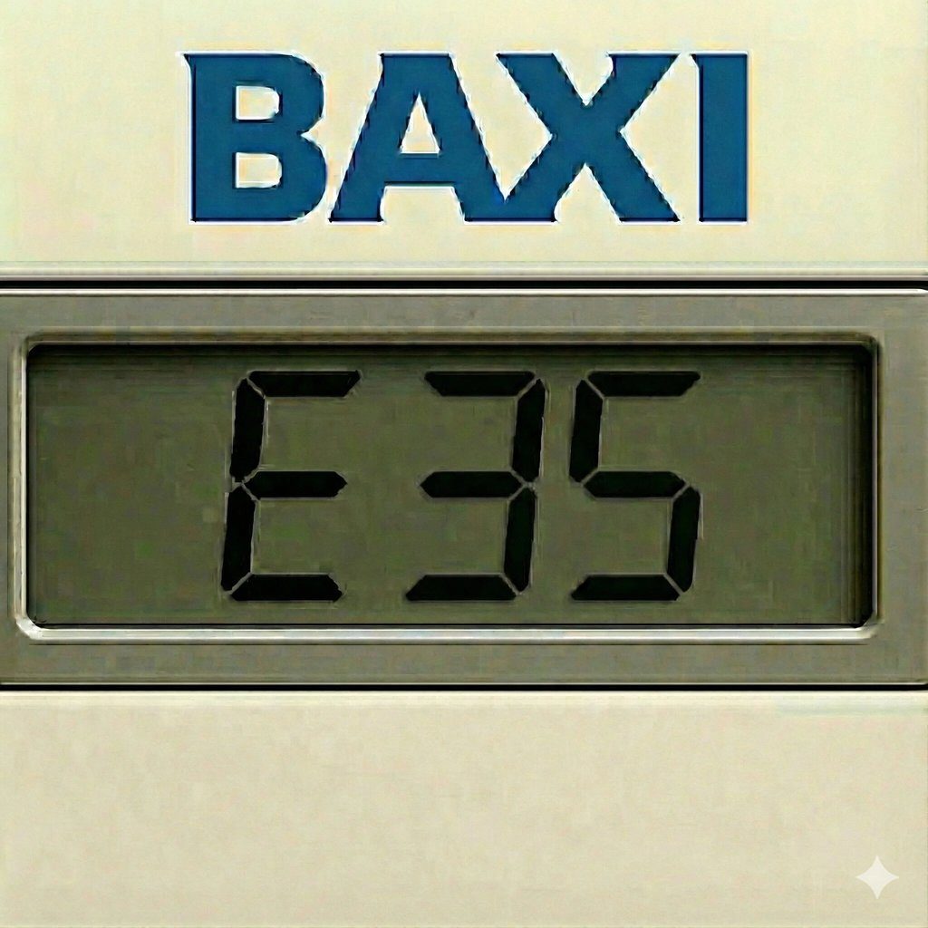 Codice E35 sul display di una caldaia Baxi a Verona