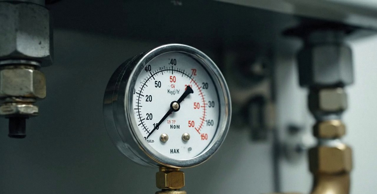 Manometro della pressione dell'impianto di riscaldamento, durante l'installazione di una caldaia Baxi a Bussolengo
