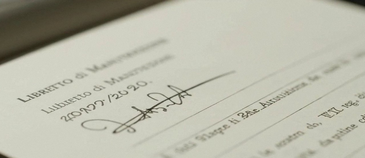 Firma sul libretto dell'impianto dopo l'intervento, per la dichiarazione di conformità di una caldaia Beretta a Nogara