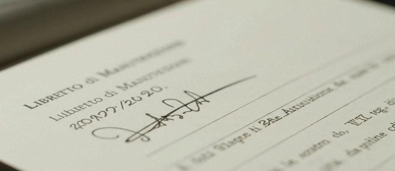 Firma sul libretto dell'impianto dopo l'intervento, per la dichiarazione di conformità di una caldaia Beretta a Valeggio sul Mincio