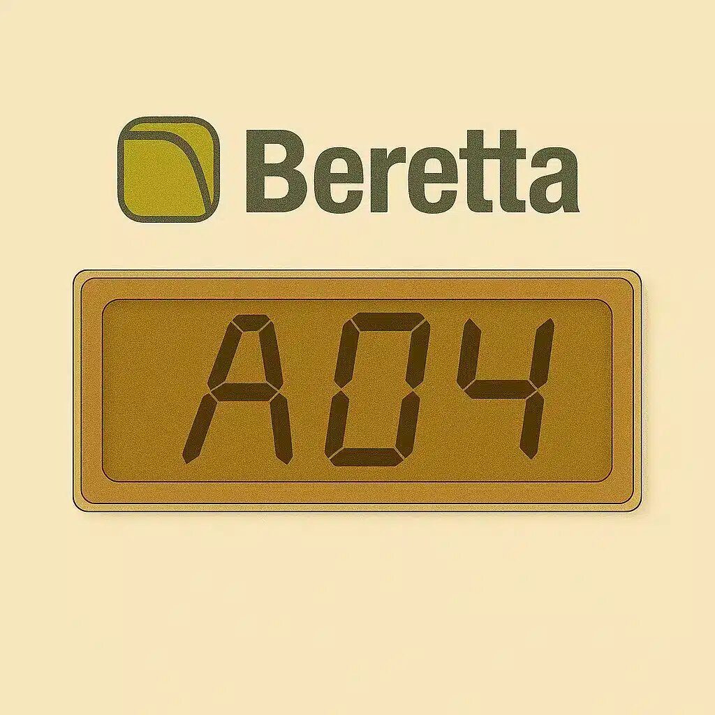A04 sul pannello di controllo di una caldaia Beretta