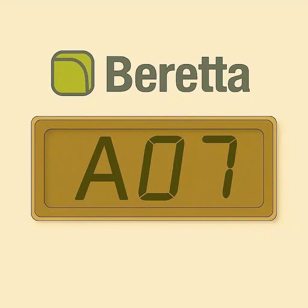 Display Beretta che segnala l'errore A07