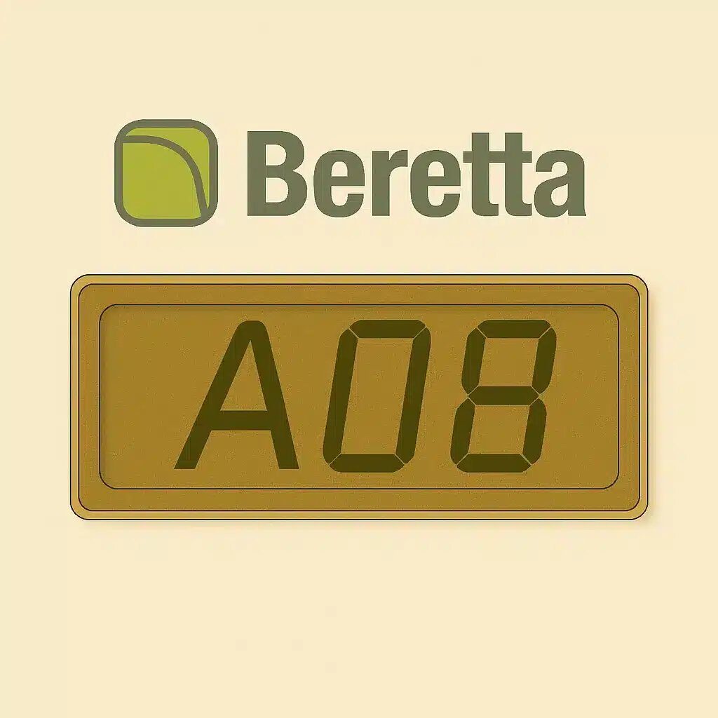 Codice A08 sul display di una caldaia Beretta a Verona