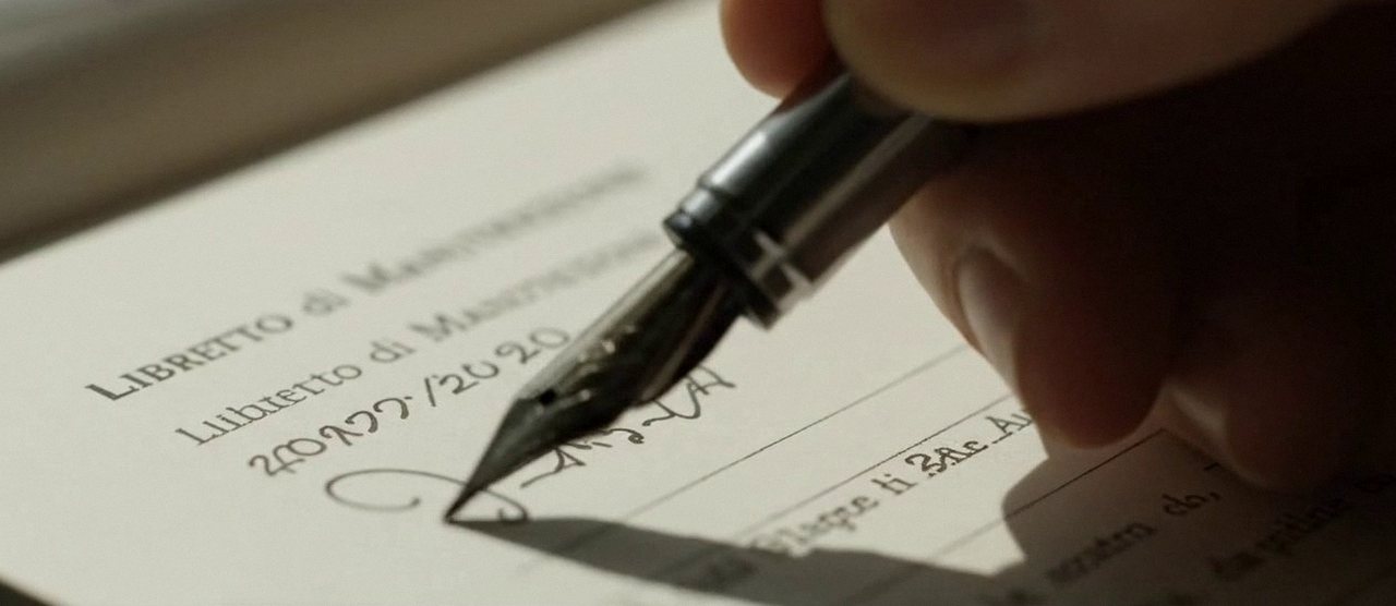 Timbro sul libretto dell'impianto, durante l'installazione di una caldaia Beretta a Pescantina