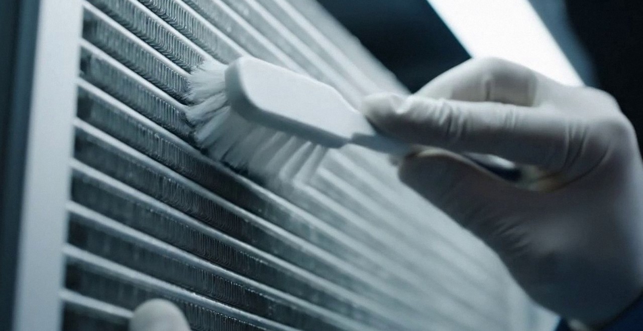 Pronto intervento caldaia Beretta a Cerea Tecnico che pulisce lo scambiatore di calore della caldaia, Verona e provincia, durante un pronto intervento di una caldaia Beretta a Cerea