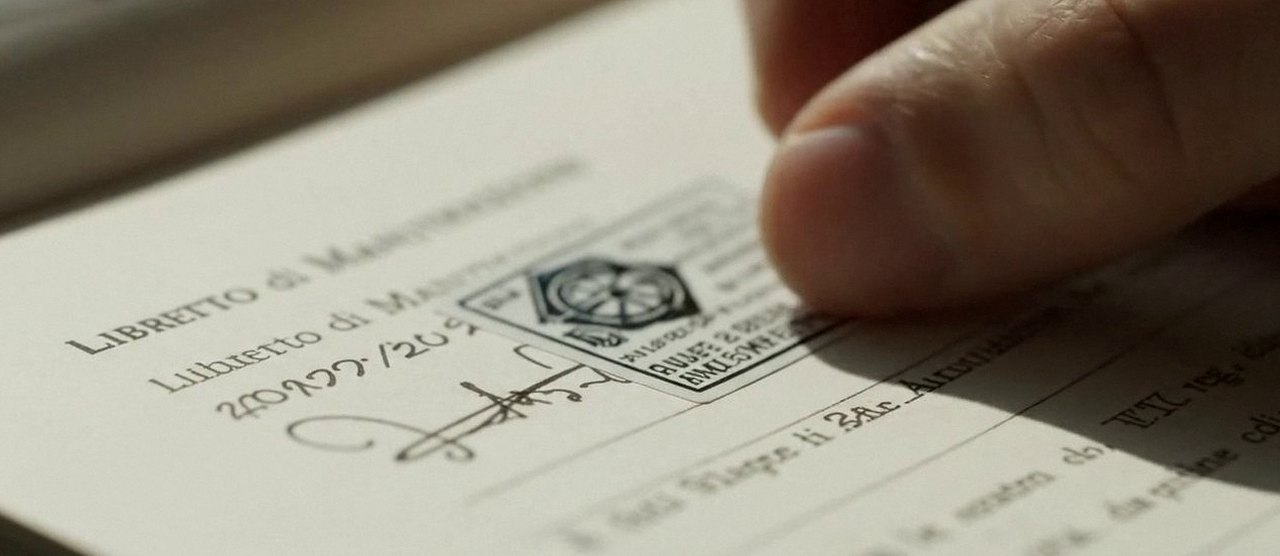 Firma sul libretto dell'impianto dopo l'intervento, durante la manutenzione di una caldaia Chaffoteaux a Lazise