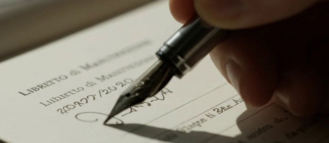 Firma sul libretto dell'impianto dopo l'intervento, per la dichiarazione di conformità di una caldaia Ferroli a Caldiero