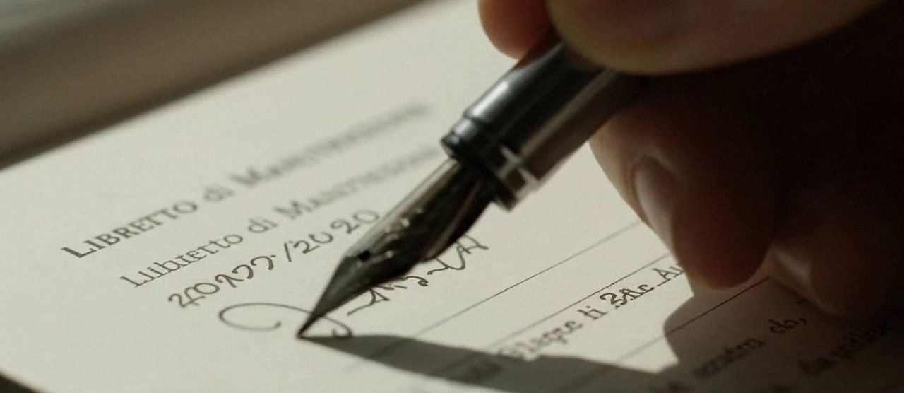 Firma sul libretto dell'impianto dopo l'intervento, per la dichiarazione di conformità di una caldaia Ferroli a Nogara