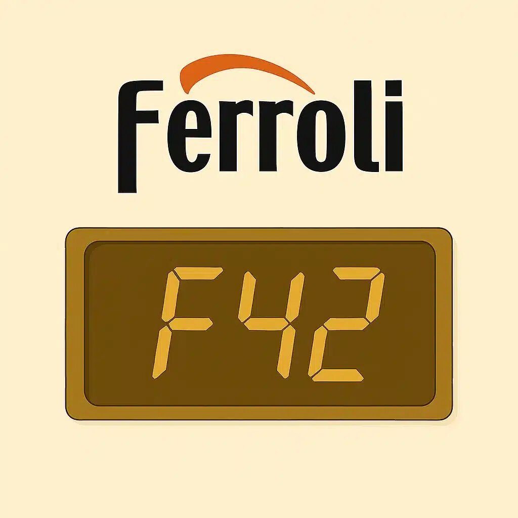 F42 sul pannello di controllo di una caldaia Ferroli