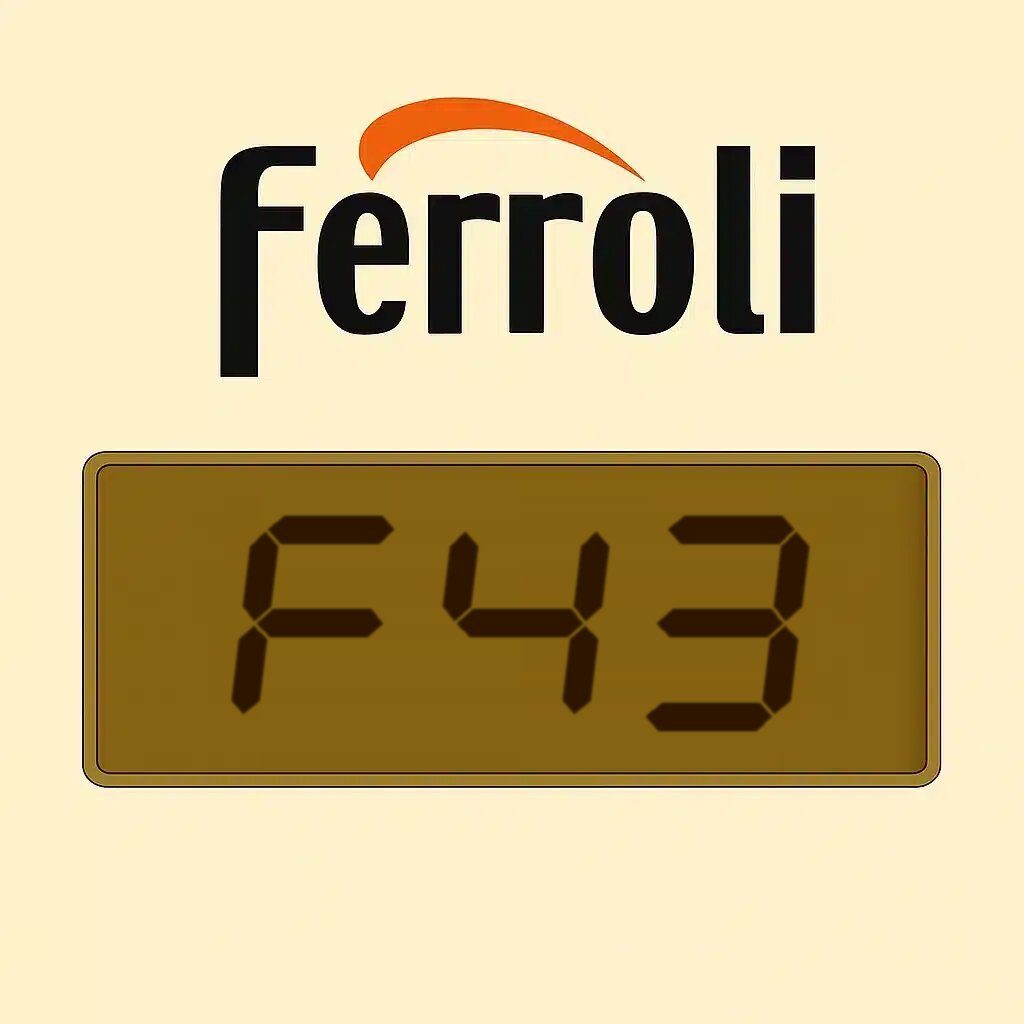 Codice F43 sul display di una caldaia Ferroli a Verona