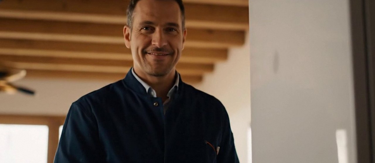 Tecnico sorridente in una casa dopo un intervento, Verona e provincia, durante la manutenzione di una caldaia Hermann Saunier Duval a Bussolengo