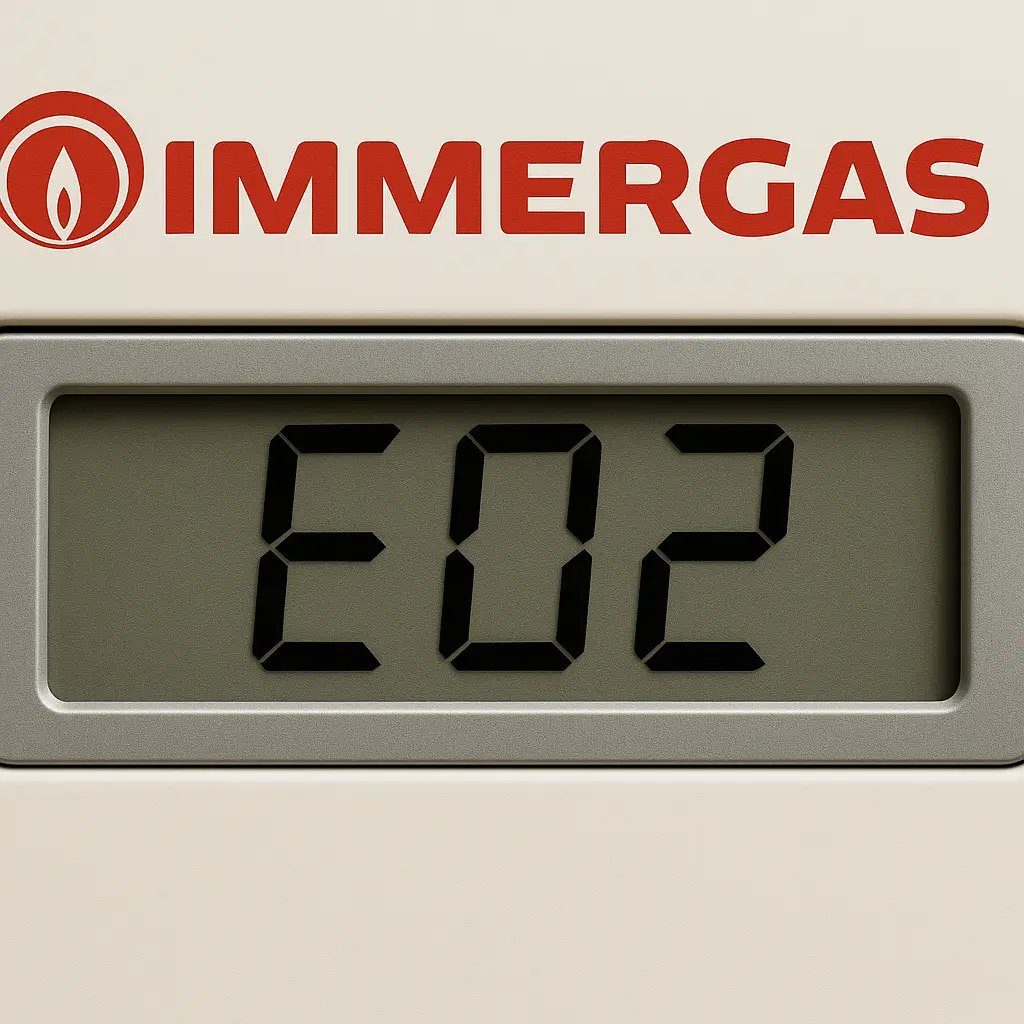 Codice E02 sul display di una caldaia Immergas a Verona