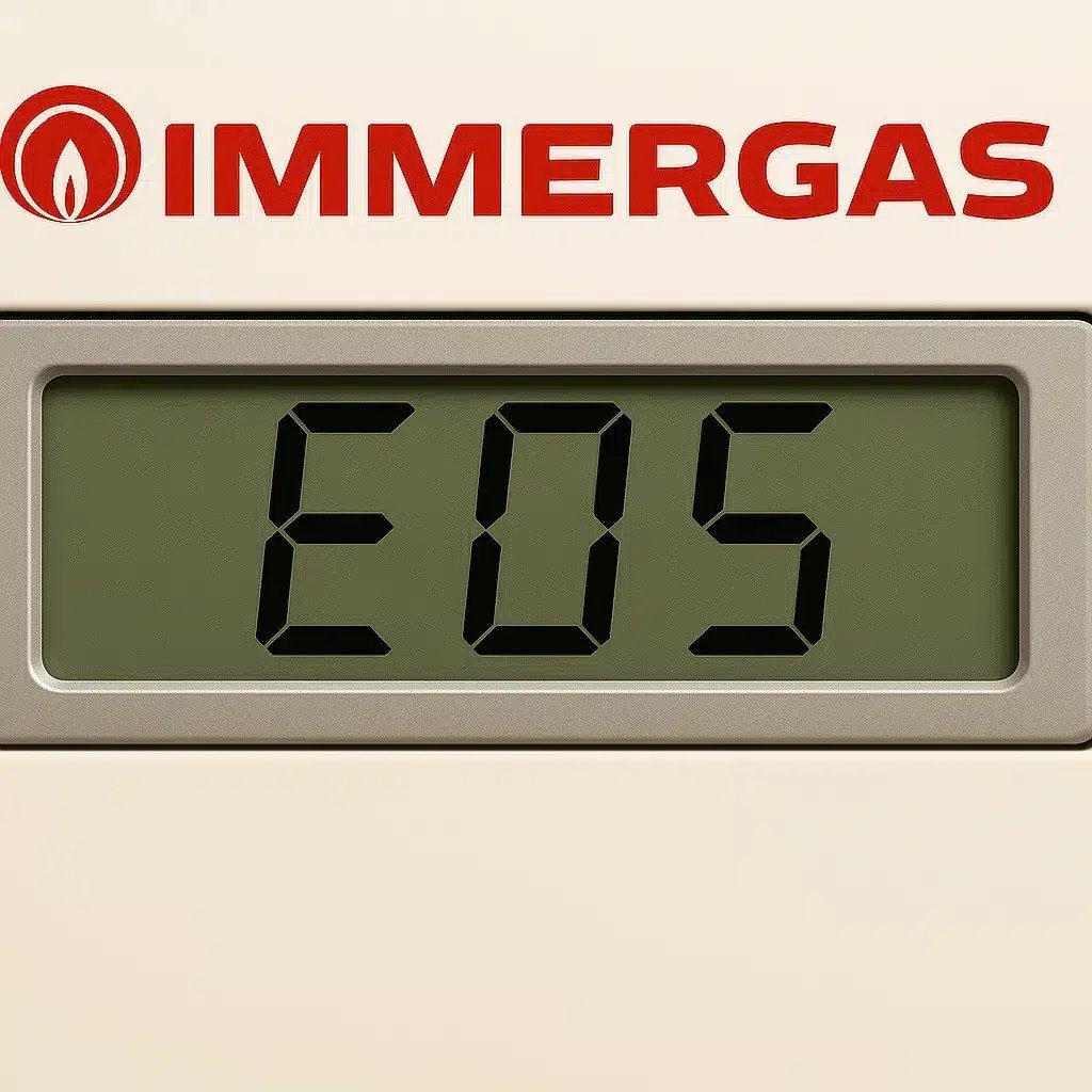 Segnalazione E05 sul display della caldaia Immergas