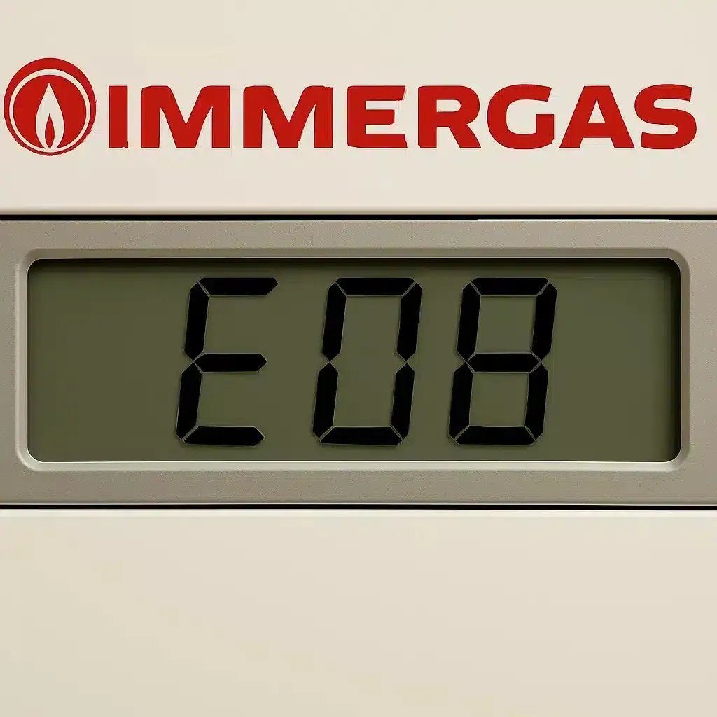 Display Immergas che segnala l'errore E08