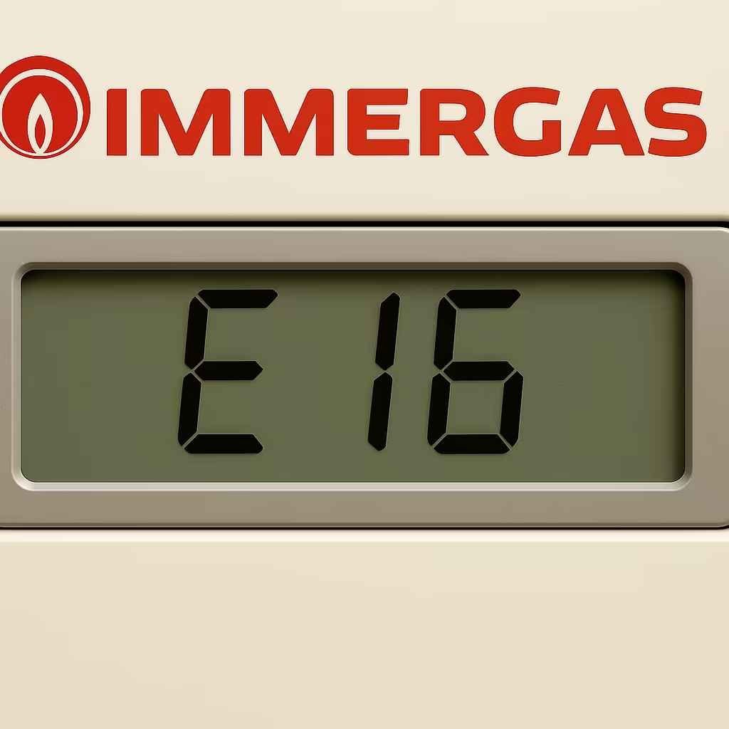 Codice E16 sul display di una caldaia Immergas a Verona