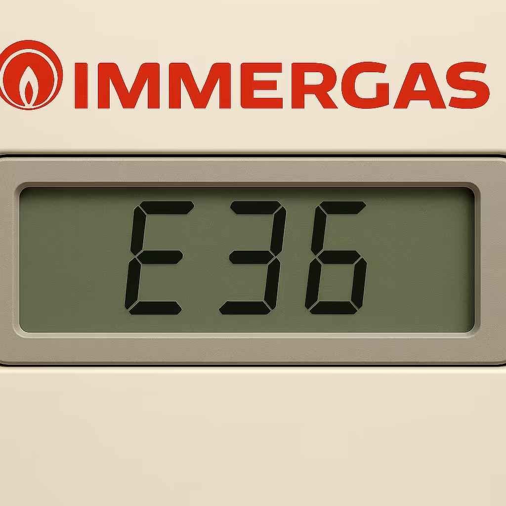 Display di una caldaia Immergas con il codice errore E36: comunicazione IMG Bus