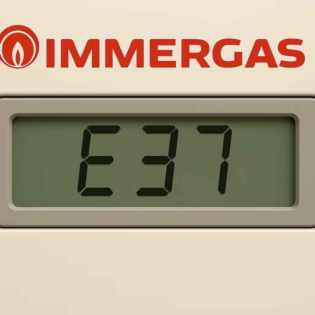 E37 sul pannello di controllo di una caldaia Immergas