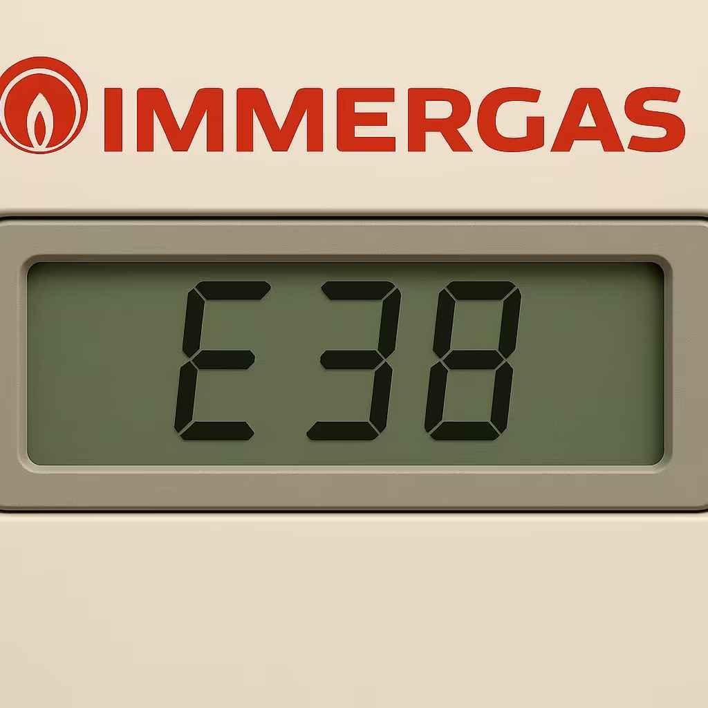 Codice E38 sul display di una caldaia Immergas a Verona