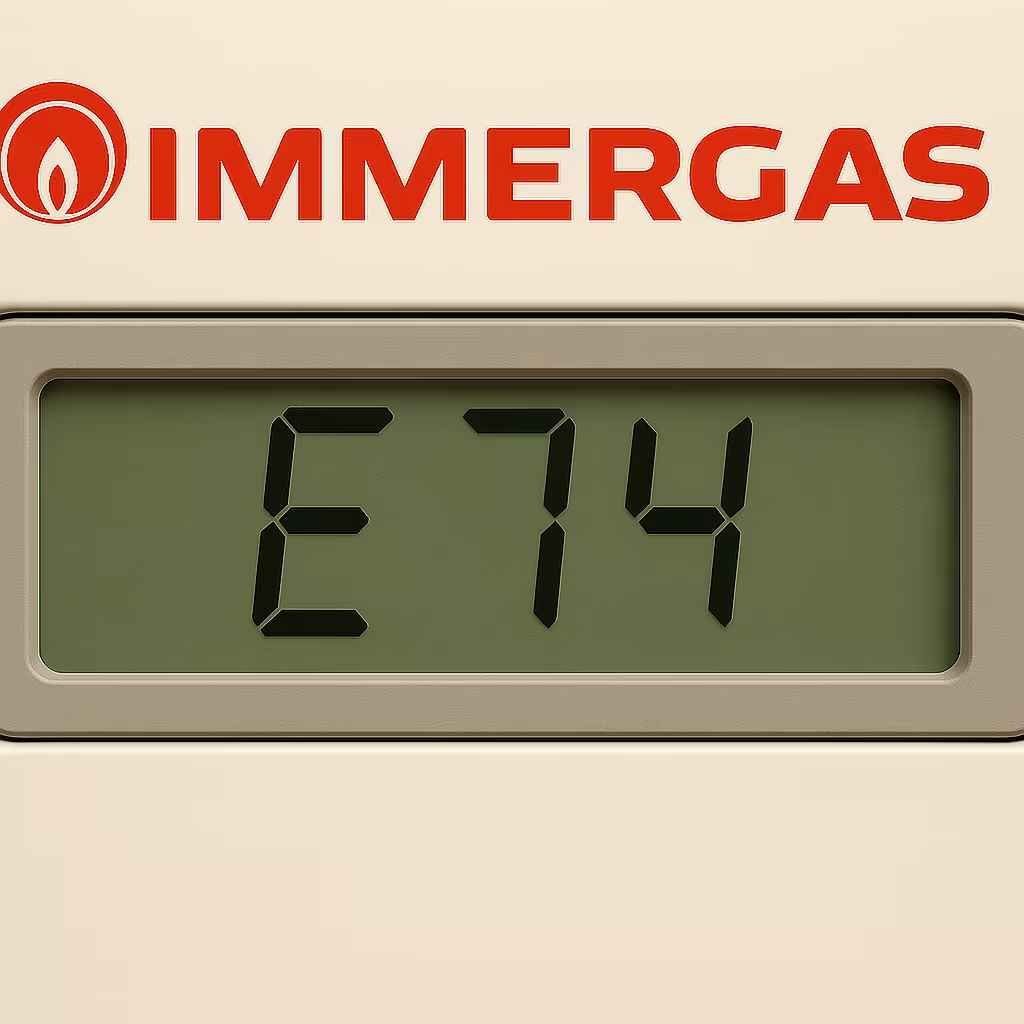 Display Immergas che segnala l'errore E74
