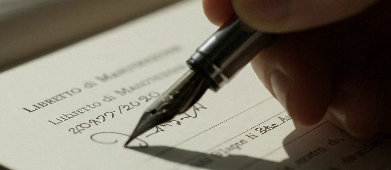 Firma sul libretto dell'impianto dopo l'intervento, per la dichiarazione di conformità di una caldaia Junkers a Bovolone
