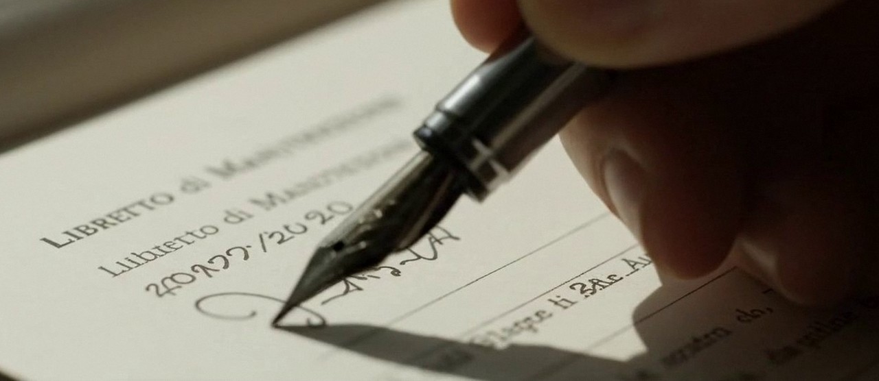 Firma sul libretto dell'impianto dopo l'intervento, per la dichiarazione di conformità di una caldaia Junkers a Malcesine