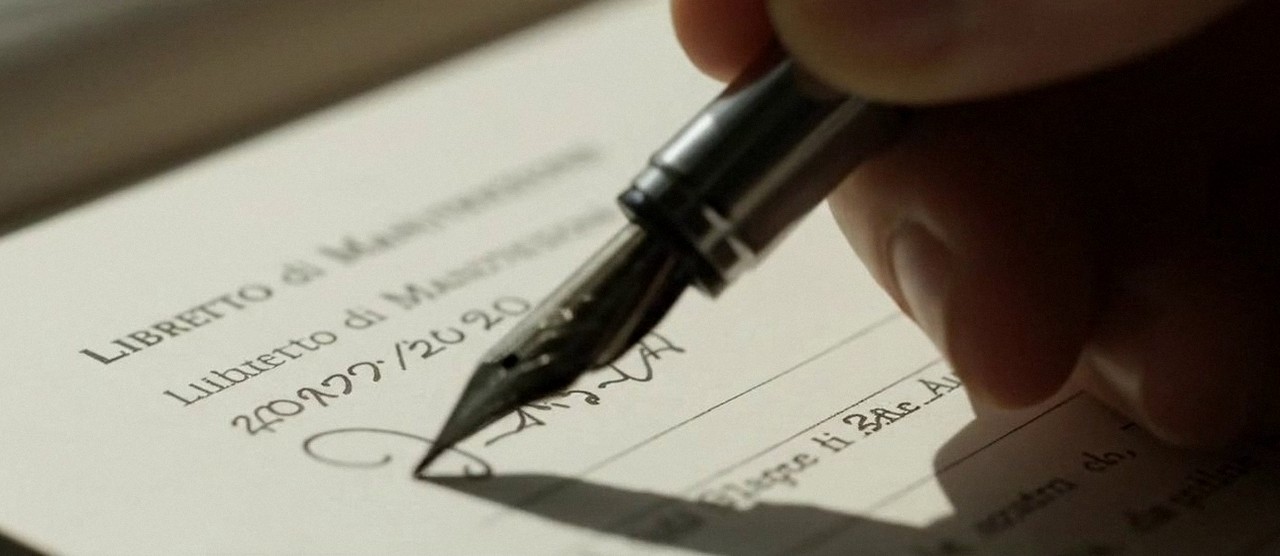 Firma sul libretto dell'impianto dopo l'intervento, per la dichiarazione di conformità di una caldaia Junkers a San Pietro in Cariano