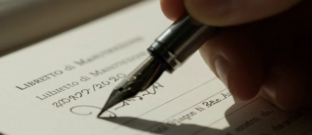 Firma sul libretto dell'impianto dopo l'intervento, per la dichiarazione di conformità di una caldaia Junkers a Valeggio sul Mincio