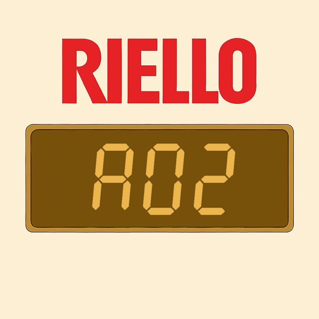 Display Riello che segnala l'errore A02