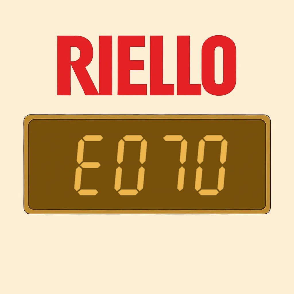 Segnalazione E070 sul display della caldaia Riello