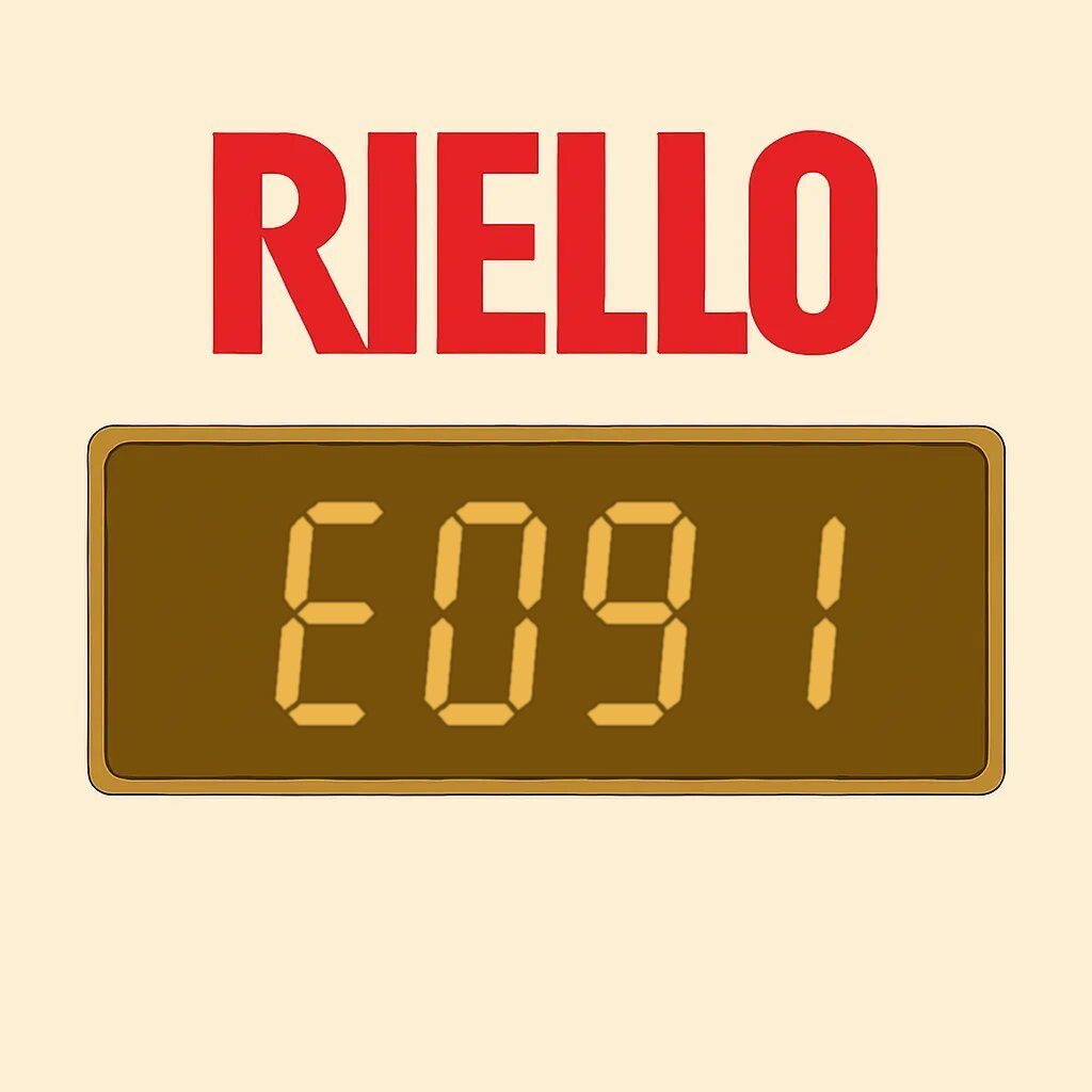 E091 sul pannello di controllo di una caldaia Riello