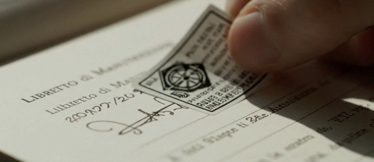 Firma sul libretto dell'impianto dopo l'intervento, durante la manutenzione di una caldaia Sime a Negrar di Valpolicella