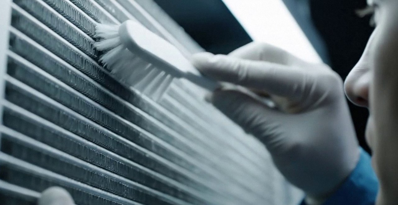 Manutenzione caldaia Sime a Borgo Trento Tecnico che pulisce lo scambiatore di calore della caldaia, durante la manutenzione di una caldaia Sime a Borgo Trento