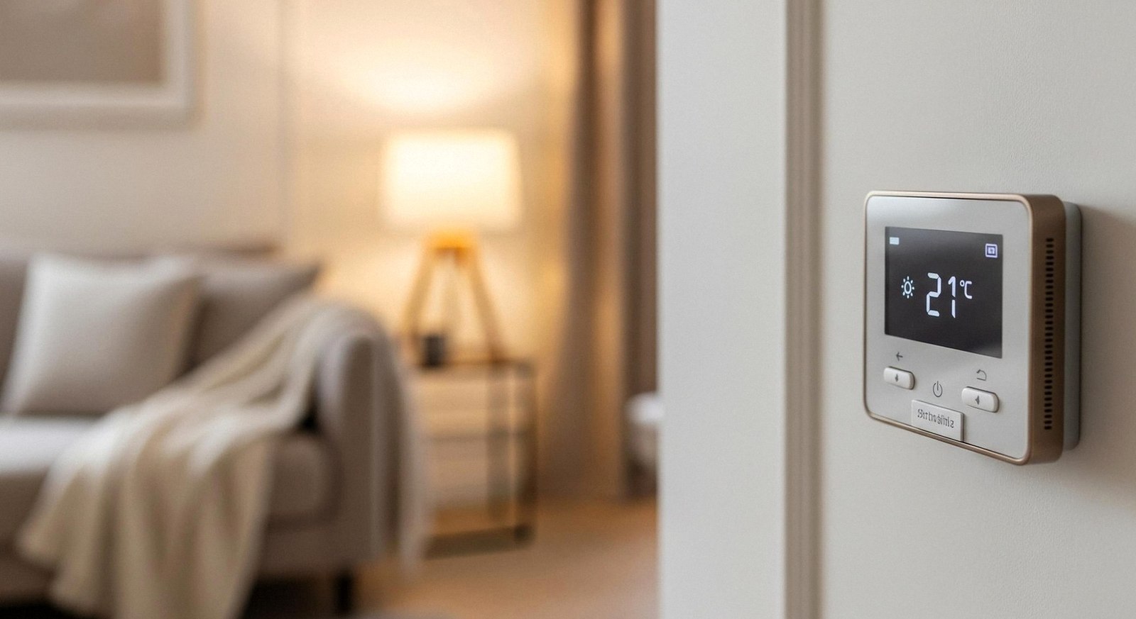 Termostato a parete in una casa di Castelnuovo del Garda: assistenza caldaie Vaillant 24 ore su 24