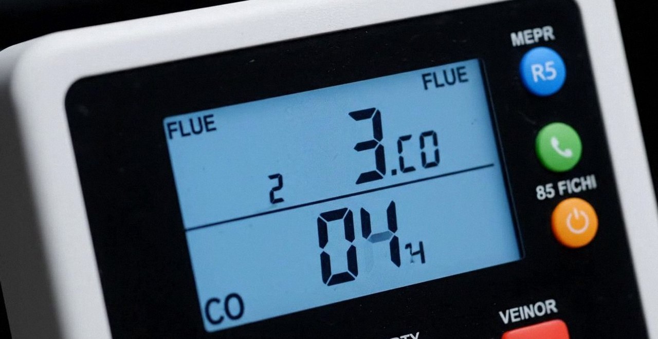 Analizzatore di combustione con le misure dei fumi, per leggere il codice errore di una caldaia Vaillant a San Martino Buon Albergo