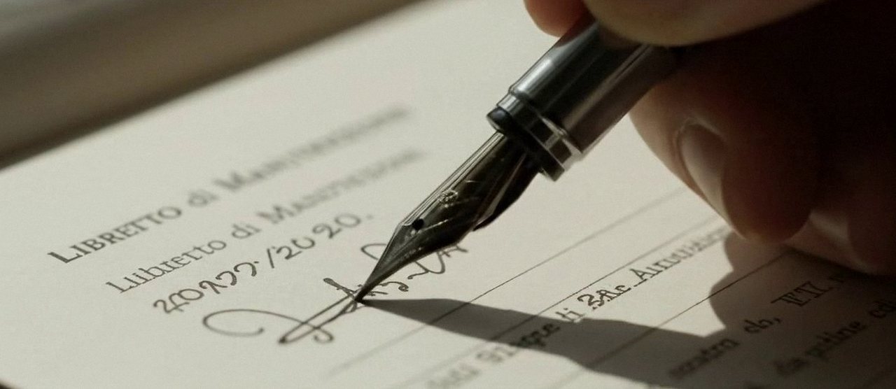 Firma sul libretto dell'impianto dopo l'intervento, per la dichiarazione di conformità di una caldaia Vaillant a Soave