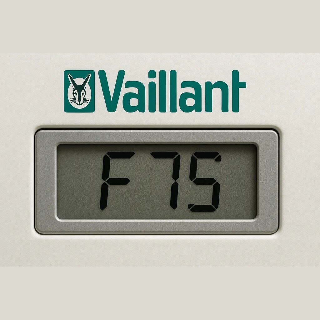 Display Vaillant che segnala l'errore F75