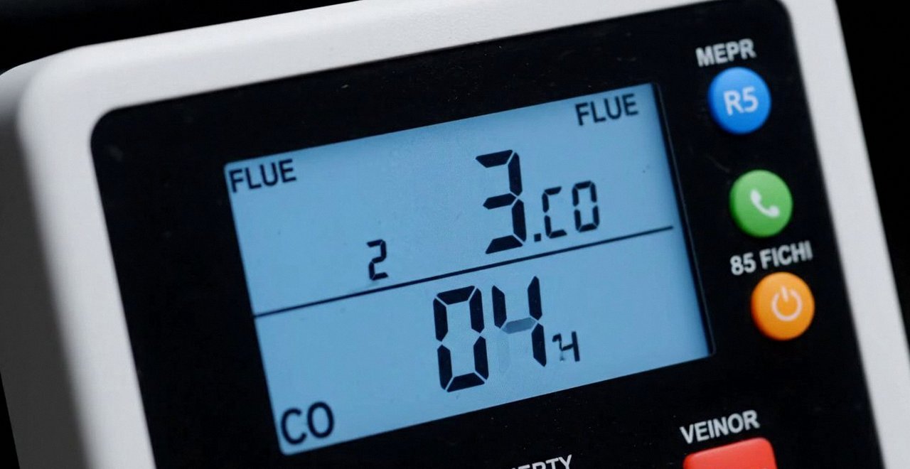 Manutenzione caldaia Vaillant a Borgo Roma Analizzatore di combustione con le misure dei fumi, durante la manutenzione di una caldaia Vaillant a Borgo Roma