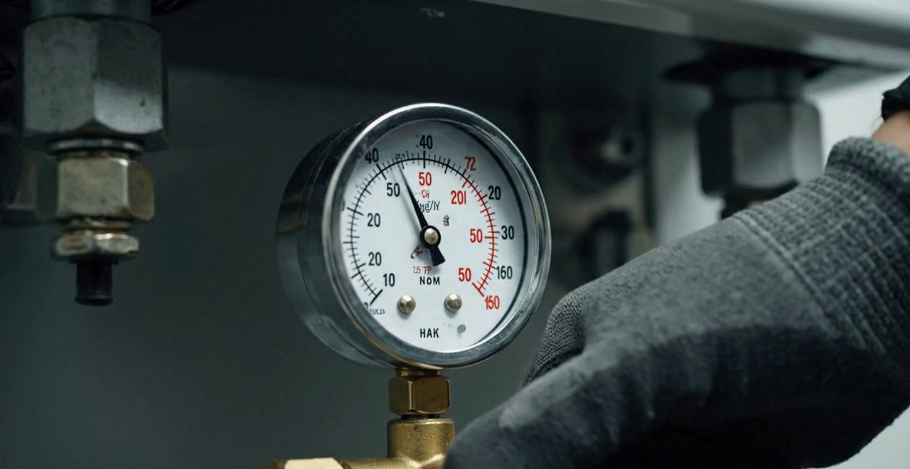 Pronto intervento caldaia Vaillant a Borgo Trento Manometro della pressione dell'impianto di riscaldamento, durante un pronto intervento di una caldaia Vaillant a Borgo Trento