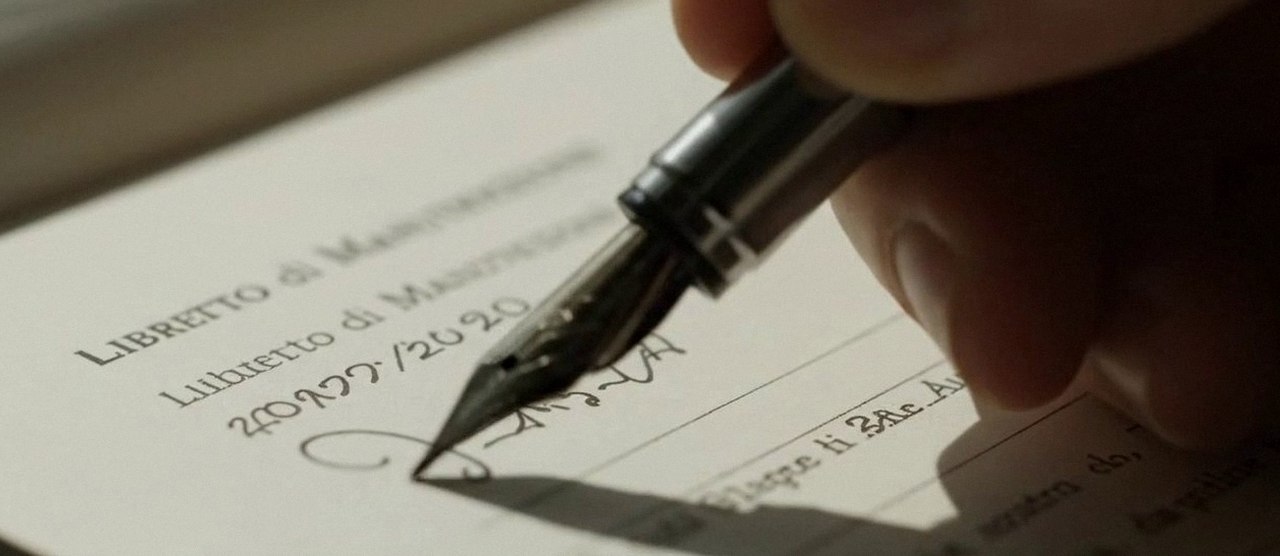 Firma sul libretto dell'impianto dopo l'intervento, per la dichiarazione di conformità di una caldaia Viessmann a Soave