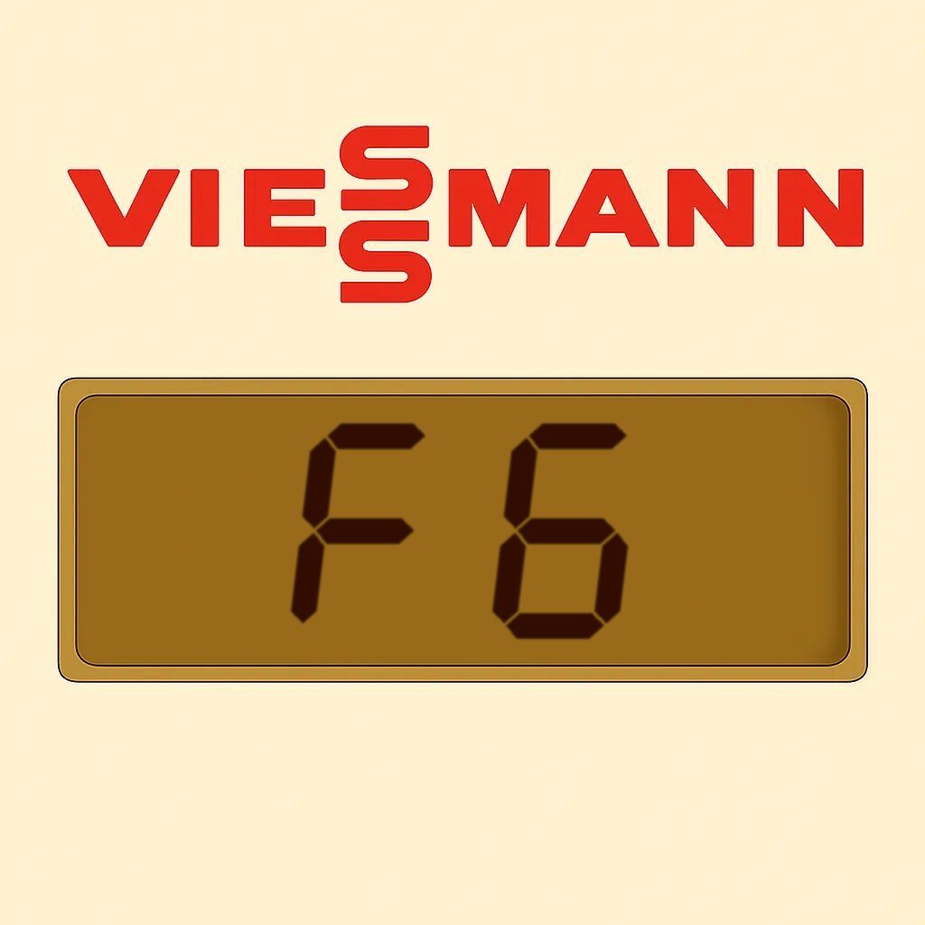 Display di una caldaia Viessmann con il codice errore F6: sensori di temperatura discordanti