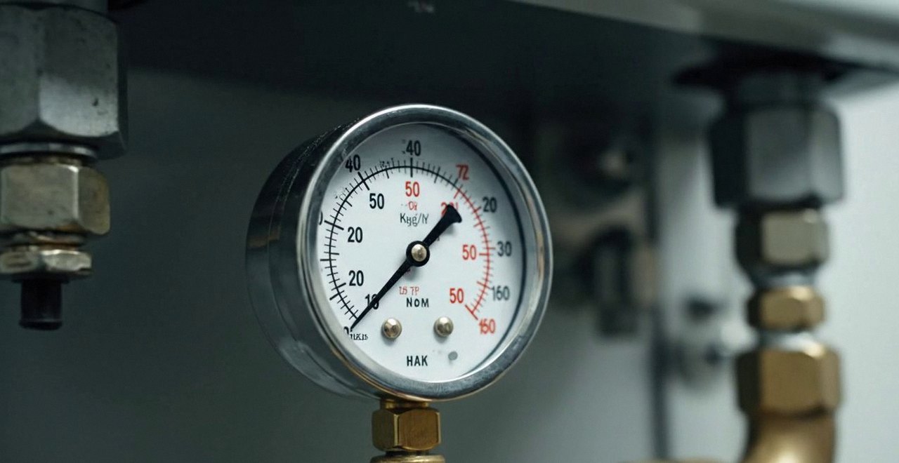 Manometro della pressione dell'impianto di riscaldamento, durante l'installazione di una caldaia Viessmann a Bussolengo