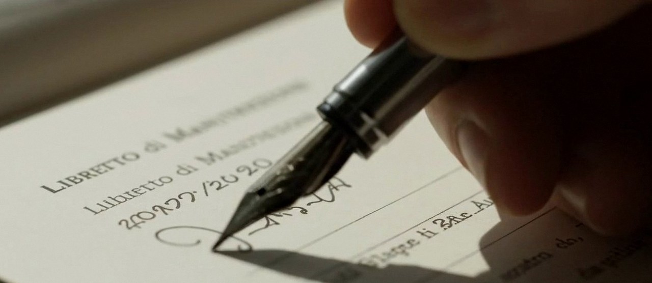 Firma sul libretto dell'impianto dopo l'intervento, durante la manutenzione di una caldaia Viessmann a Cerea